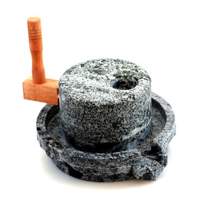 小石磨儿童体验石磨教学小石磨家用磨盘石磨盘手工石磨摆件豆浆机