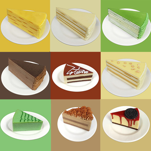 小蛋糕模型仿真提拉米苏切块蛋糕甜品抹茶慕斯网红定制千层小蛋糕