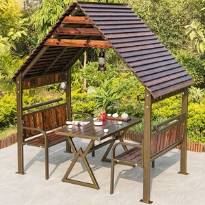 实木凉亭民宿遮阳蓬小木屋x庭院花园天台楼顶简易木亭户外凉0