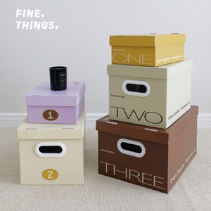 FineThings原创收纳盒家用办公室桌面整理箱书本衣物储物盒纸箱子