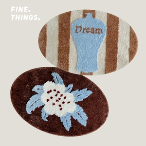 FineThings原创复古簇绒地毯客厅卧室床边毯进门脚垫茶几防滑地垫