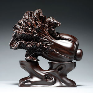 临宝得乐花梨木雕白菜摆件客厅玄关装饰品家居店铺红木雕刻开业乔