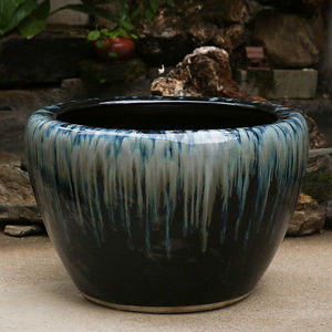 臻爵家饰中式陶瓷鱼缸养鱼盆客厅阳台落地缸室外庭院大水缸特大睡