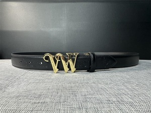 西太后 日线金色vw平滑扣 黑色真皮皮带