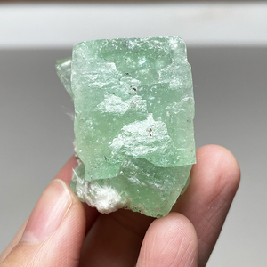 天然绿色水晶钻石鱼眼石原石矿物白晶体摆件矿标印度共生沸石