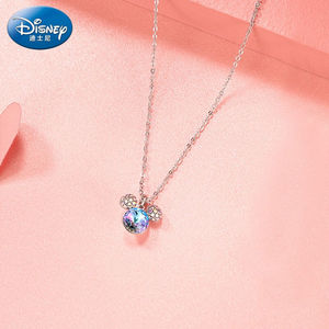 迪士尼disney项链女轻奢锁骨链时尚饰品米奇小吊坠女生潮流简约卡