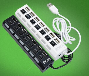 带开关的usb分线器 一拖四 usb hub分线器 多接口集线器扩展