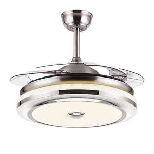 美的52寸隐形大吊扇灯遥控家用大客厅餐厅风扇卧室吊灯一体大风力