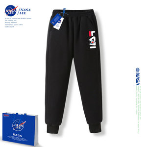 NASA儿童加绒裤子男童春秋款2024新款中大童秋冬装冬季女童运动裤