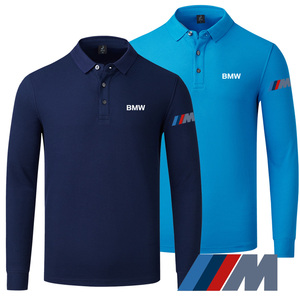 高端秋季长袖宝马t恤bmw4s店工作服纯色翻领polo衫男定制刻字印花