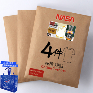 【4件装】NASA旗舰店官方夏季潮流短袖t恤男女情侣装纯棉半袖衣服