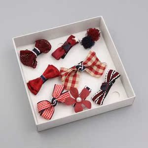 韩国儿童发饰可爱小七系列套装发夹公主头饰品女宝蝴蝶结发卡包邮