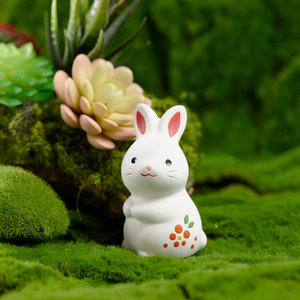 新品现货日本药师窑日式手工陶土可爱兔子萌物桌面摆件放家居饰品