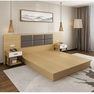 酒店床定制五星级房间专用床单间宾馆家具标间全套民宿床酒店床架