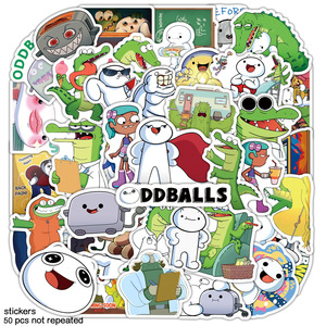 50张Oddballs大白鳄卡通可爱贴画笔记本水杯吉他滑板头盔防水贴纸