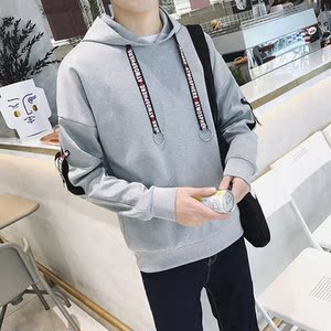 圆环带子纯色宽松卫衣in2男金属环带帽环扣大码带环外套铁环上衣