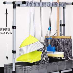 可移动拖把扫把架挂落地式劳动工具扫帚收纳放置架厕所沥水拖把.
