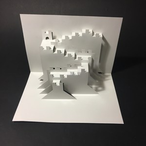 展柜模型长城建筑纸浮雕装饰手工制作立体构成作品纸雕贺卡图纸