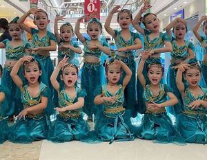 新款花儿花儿演出服新疆印度舞茉莉公主纱裙西域肚皮舞舞蹈服六一