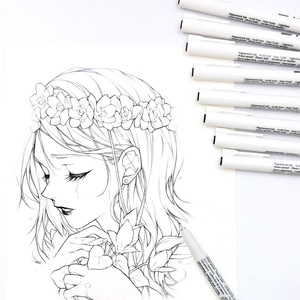 防水勾线笔漫画描边笔软头手绘笔儿童绘画美术生专用勾边笔套装4600