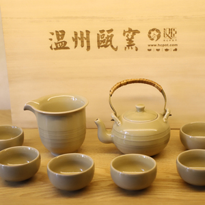 【瓯器文化礼品】温州特色瓯窑如意八件套礼盒装