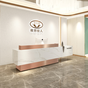 轻奢美容院吧台美发收银台公司前台酒店接待台服装店柜台转角定制