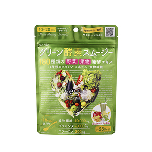 日本代购VEGIE180种水果蔬孝素青汁酵素苹果芒果味健康代餐粉200g