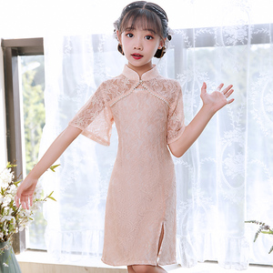 女童旗袍夏季中国风儿童旗袍母女装亲子中长洋气连衣裙改良中大童
