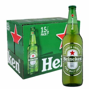 喜力啤酒660ml*15瓶意大利原箱进口小星啤酒超大瓶版黄啤Heineken