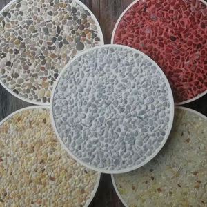 洗米石水洗石墙面施工骨料造景园林路面水磨石天然石子透水粘胶石