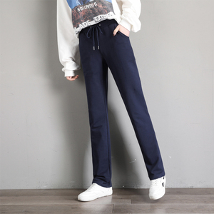 少女夏装高中初中学生宽松藏青卫裤运动裤校裤大童校服裤子休闲裤