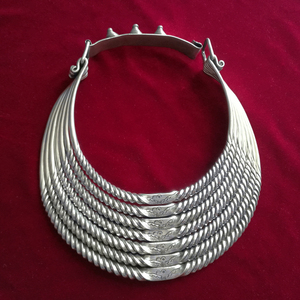 贵州民族风个性颈饰 苗族侗族饰品 手工苗银项圈 粗绞丝七层项圈