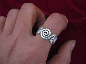 贵州苗饰民族风饰品首饰 手工苗银指环戒指 男女款个性圈圈戒指