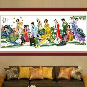 红楼梦十二金叉十字绣12金钗新款明清古典大美女客厅人物性感中国