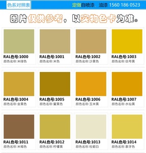 ral1013牡蛎白1014象牙色1012柠檬黄1011棕米色自动喷漆手摇油漆