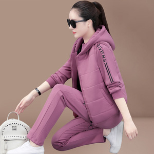 红星加绒加厚运动套装女马甲卫衣鸿星尓克潮流官方旗舰店女装冬装