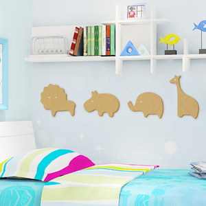 幼儿园可爱组合动物世界墙贴儿童房环保装饰画狮子河马大象长颈鹿