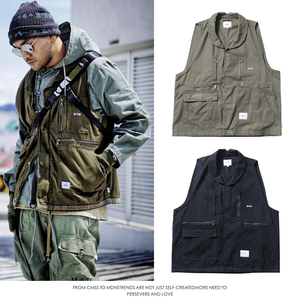 madness wtaps日系多口袋工装马甲余文乐军事风潮牌背心夹克男女