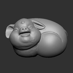 生肖猪吊坠三维立体图精雕图图纸stl文件雕刻机3d模型0人付款22