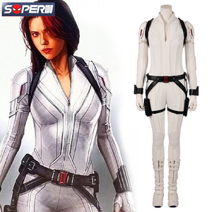 super漫 漫威黑寡妇白色战衣cos服复仇者联盟黑寡妇全套cos服装