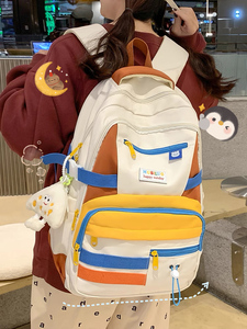 香港高颜值书包女初中生高中大容量背包ins小学生护脊双肩包结实