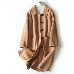 撤柜单~砖柜金标荃羊毛 a字版长款双面羊毛大衣外套女h24dd918