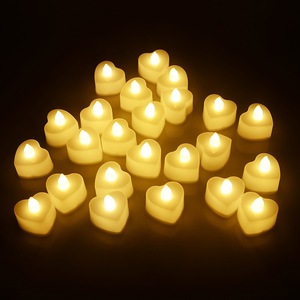 LED电子蜡烛灯求婚爱心形创意仿真蜡烛婚庆情人节表白装饰道具灯