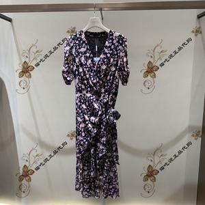 巨式国际gs女装国内代购专柜正品2022年春v领碎花连衣裙o503702b