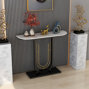 轻奢意式极简岩板玄关台现代简约入户靠墙桌超窄置物长条案端景柜