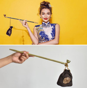 小美人鱼love淘宝长杆红色烟斗道具cos【恶女花魁】长安幻夜 拍照