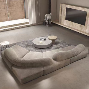 弧形沙发设计师沙发北欧风格创意轻奢布艺沙发大户型客厅四人组合