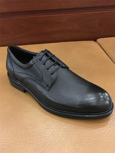 沙驰男鞋专柜正品新款黑色商务休闲系带皮鞋51k7b008