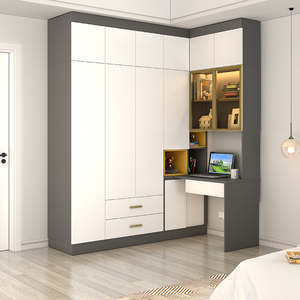 书桌带柜子转角一体卧室