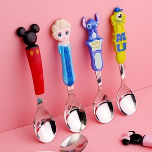 迪士尼勺子儿童吃饭不锈钢家用汤匙创意宝宝餐具筷子勺子叉子套装